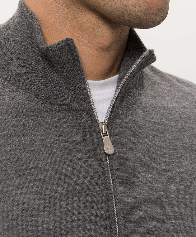 Brunello Cucinelli Джемпер серого цвета из шерсти и кашемира M2400124 изображение 5