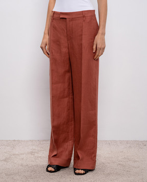 Brunello Cucinelli Рожеві штани з льону MH527P8492