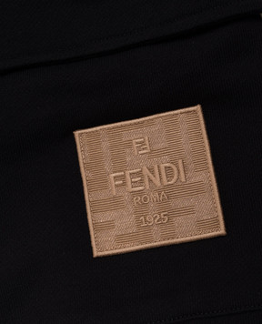 Fendi Дитячі чорні джогери-карго з нашивкою JUF1715V0