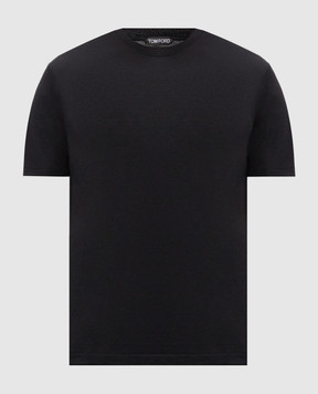 Tom Ford Чорна футболка з монограмою JCS004JMT012