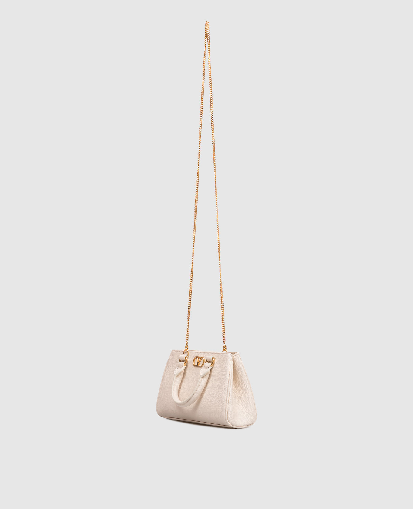 Valentino Бежева шкіряна міні-сумка VLogo Signature 9W2P0BA9SNP зображення 6