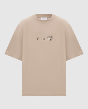 Off-White Бежева футболка Spices Arrow 44MAA120F26J00D