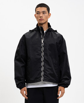 Off-White Чорна вітровка з вишивкою логотипа 44MEB04FF5F001