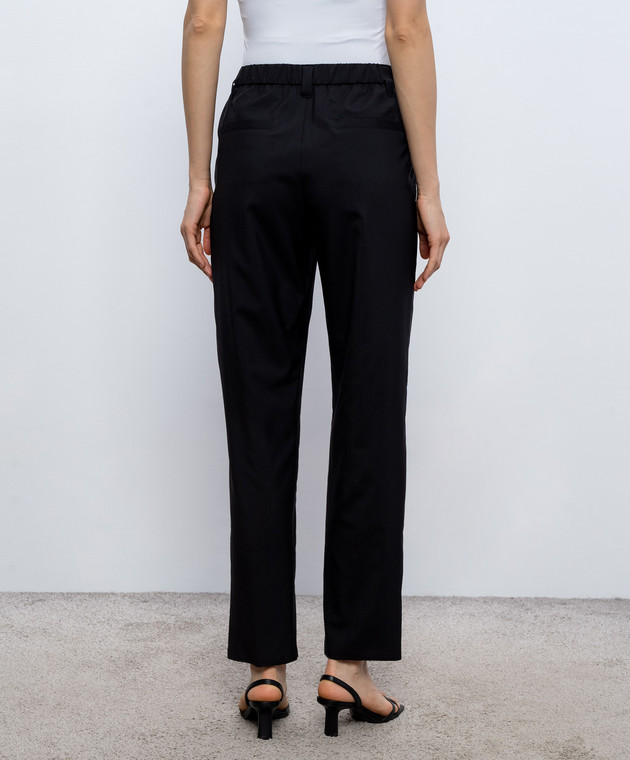 Marco Pescarolo Черные брюки Zeza из шерсти и шелка ZEZAD5314 изображение 3