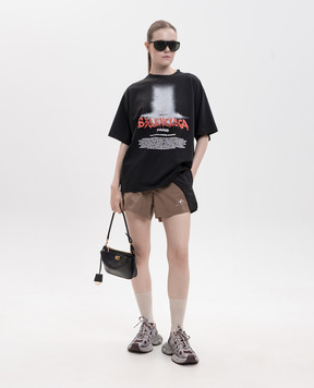 Balenciaga Коричневые шорты с принтом логотипа A002BCTUO41