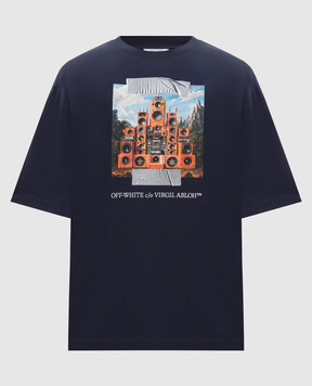Off-White Синя футболка Train Off 44MAA120F5J004