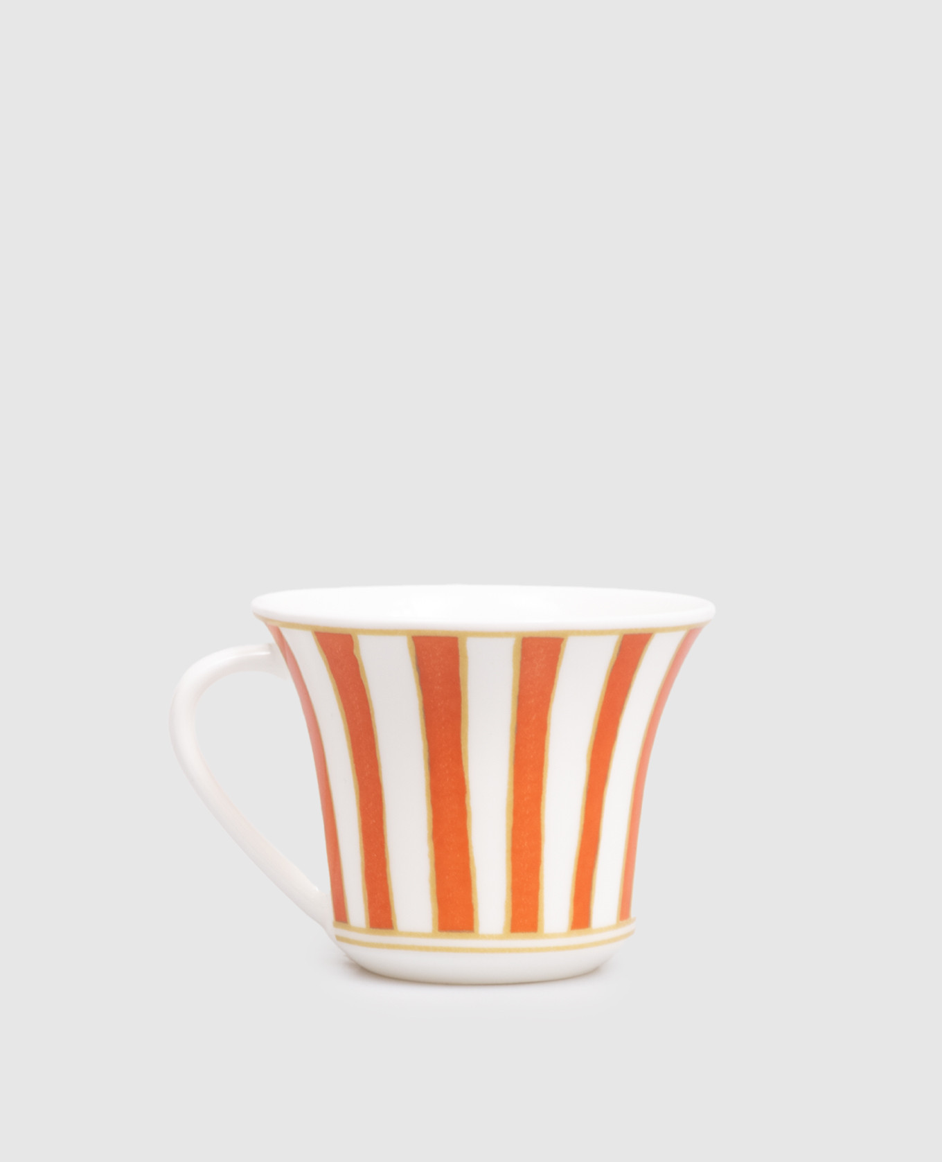 Белая фарфоровая чашка для кофе Striche Arancio e Oro