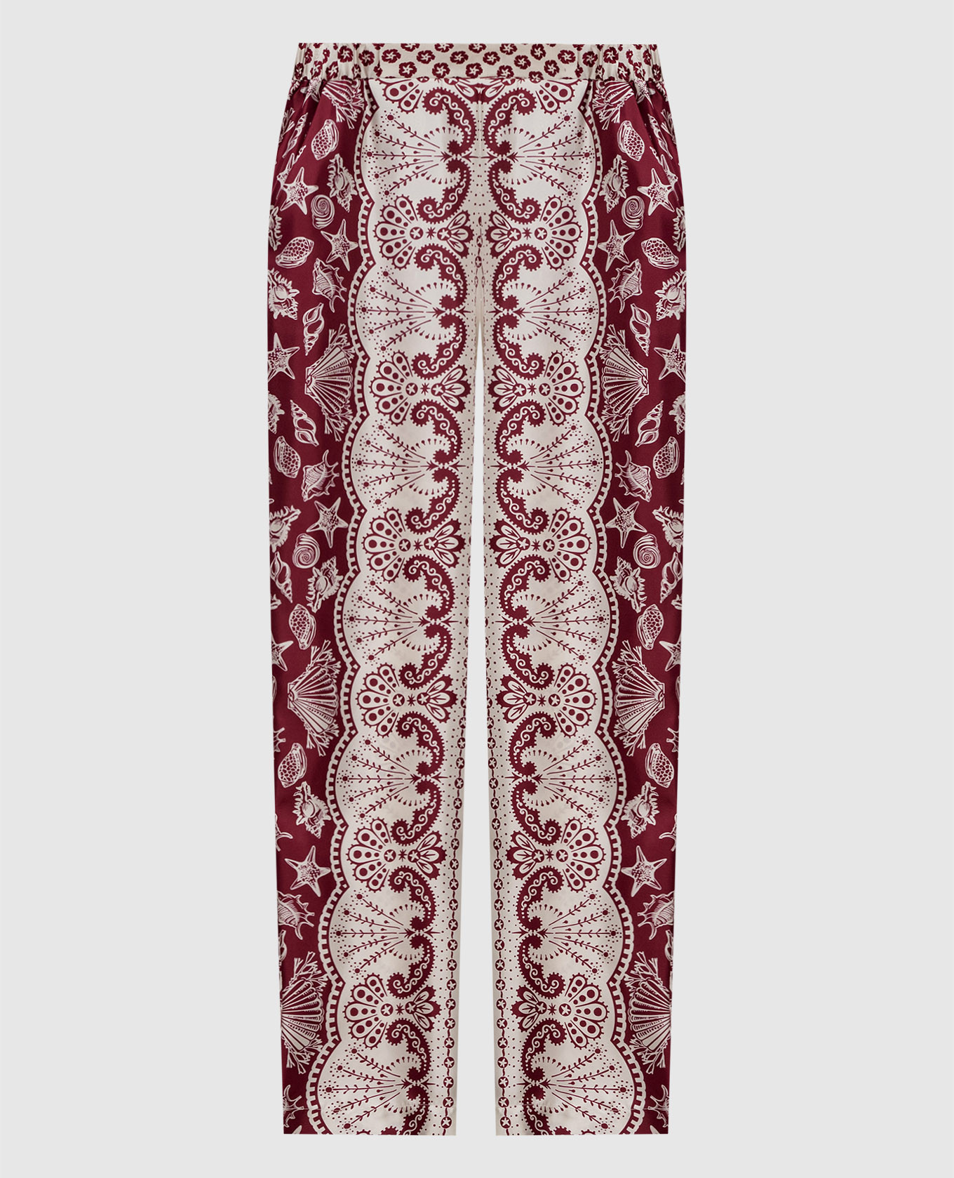 Бордовые штаны Doris из шелка