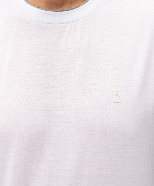 Bilancioni Белая футболка с эффектом наложения слоев BE26T1GBE2 изображение 5
