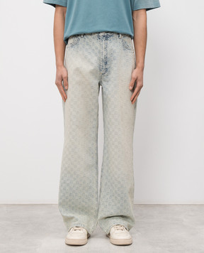 Misbhv Блакитні джинси у візерунок монограми 250M316