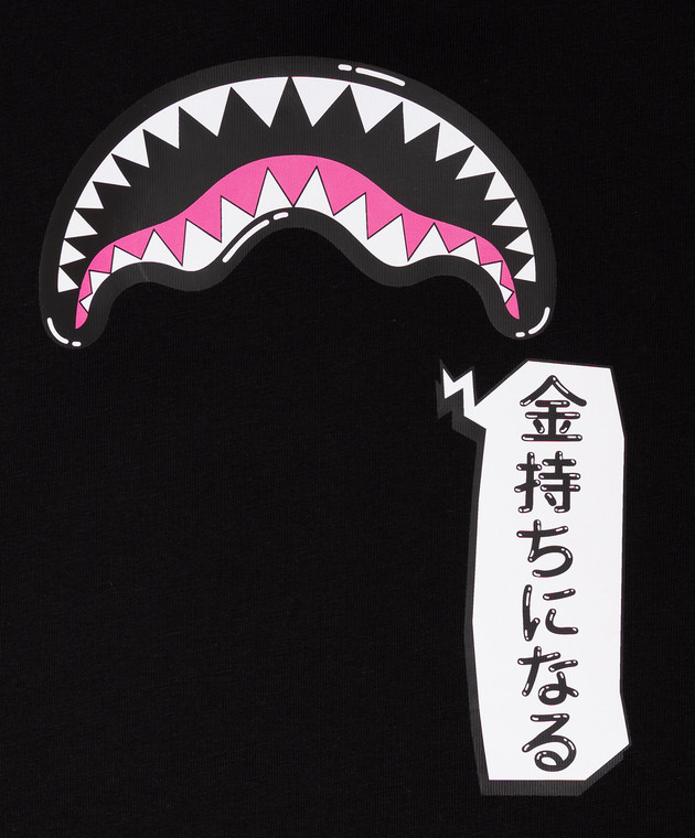 Sprayground Дитяча чорна футболка Shark in Japan SPY1553BLK зображення 3