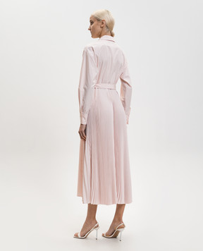 Twinset Розовое платье-рубашка с плиссированием 261TE2031