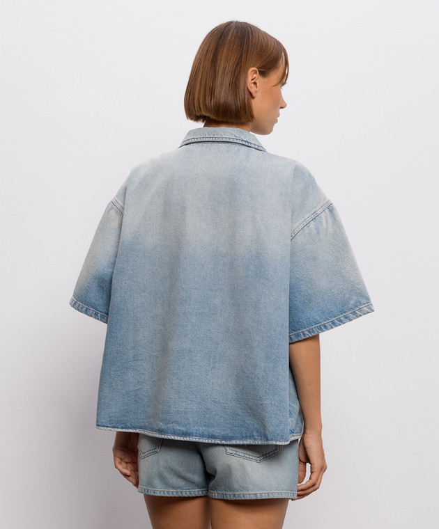 Off-White Голубая джинсовая рубашка с эффектом потертости 2FA00585T изображение 4