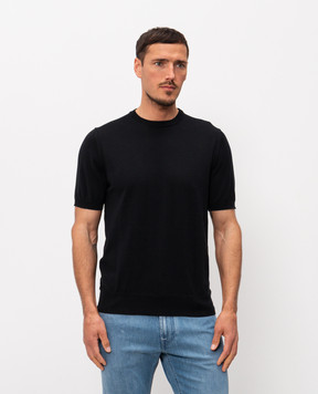 Cashmere&Whiskey Чорна футболка з шовком FS03