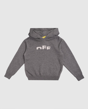 Off-White Дитяче сіре худі з вовною 44BHU001F5K001