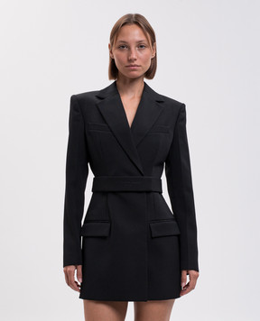 Alexander Wang Черное двубортное платье-жакет из шерсти 1WC3236580