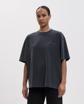 Off-White Сіра футболка з принтом Cut Here 2FA00439T