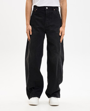 Vetements Чорні джинси з ефектом потертості ME76DP090B4