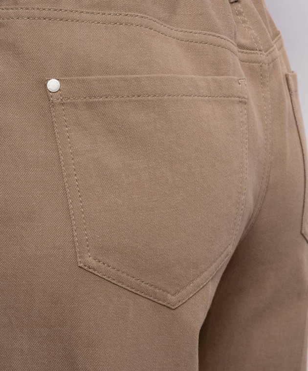 Brunello Cucinelli Бежевые джинсы с цепочкой мониль MP134P4108 изображение 5