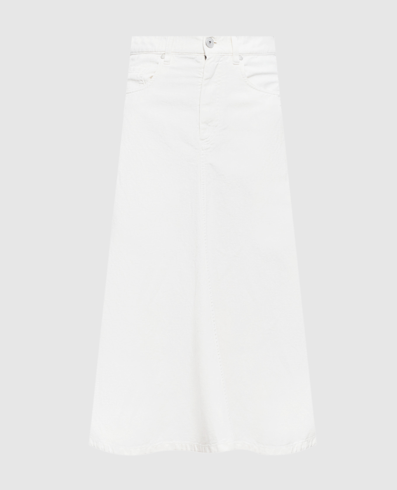 Джинсовая юбка цвета айвори с леном