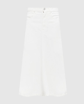 Brunello Cucinelli Джинсова спідниця кольору айворі з льоном ML996G4009