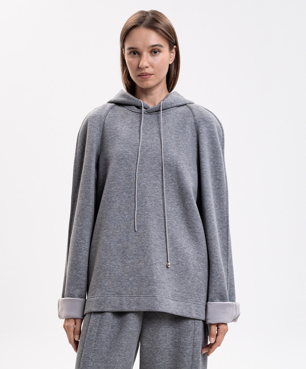 Carven Сіре меланжеве худі 6262K21118 зображення 3