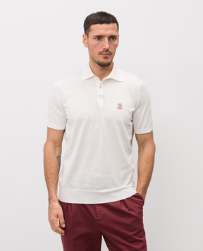 Brunello Cucinelli Белое поло с эмблемой M29800195