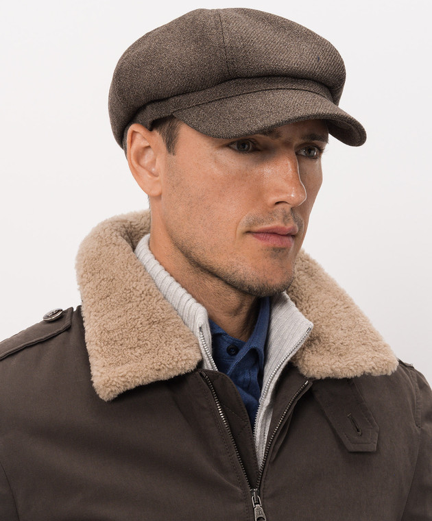 Brunello Cucinelli Коричнева кепка з вовни MV4369856 зображення 2