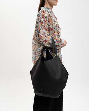 Khaite Чорна шкіряна сумка бакет-бег Lotus H2037914