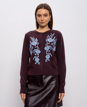 Max & Co Коричневий кардиган з вишивкою MCOATTILA