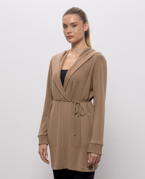 Max Mara Коричневый кардиган LASER из шерсти MXMLASER