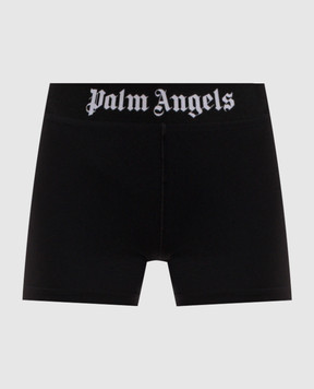 Palm Angels Черные шорты с узором логотипа PWVH010S26FAB001
