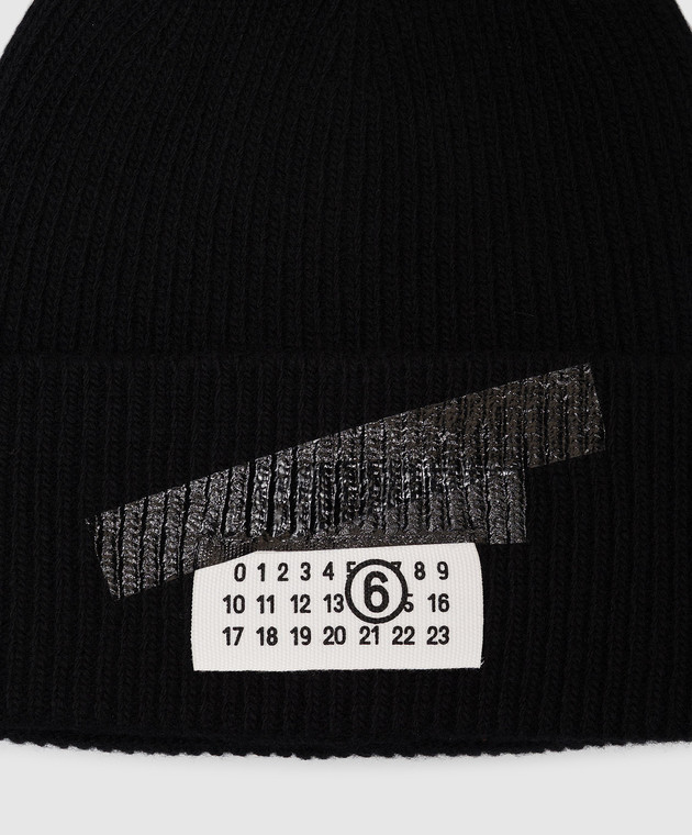 Maison Margiela MM6 Детская черная шапка из шерсти M61054MM08Z изображение 3