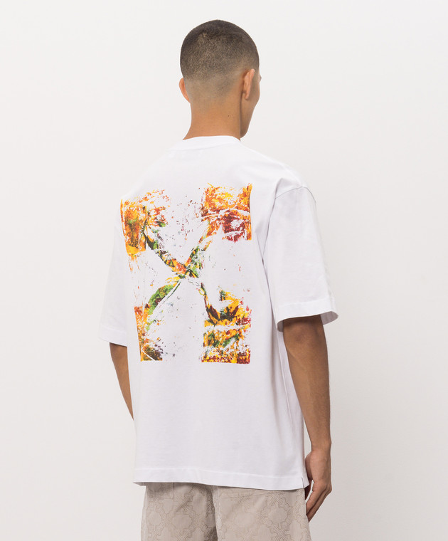 Off-White Белая футболка с принтом Spices Arrow 44MAA120F26J00D изображение 4