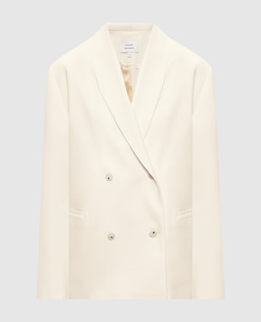 Loulou de Saison Бежевый двубортный жакет SANCIA из шерсти SANCIALDS