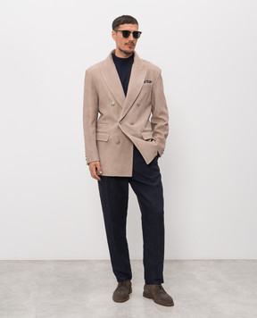 Brunello Cucinelli Сині штани з льону MH248M5030