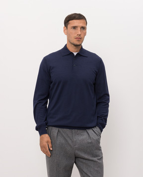 Brunello Cucinelli Поло синього кольору M2400295