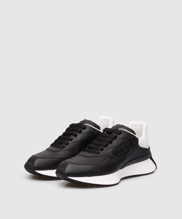 Alexander McQueen Чорні шкіряні кросівки Sprint Runner 841162WIAHE зображення 2