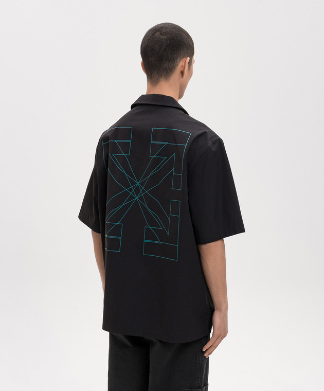 Off-White Чорна сорочка з принтом Double Arrow 44XGG01FS26F001 зображення 4