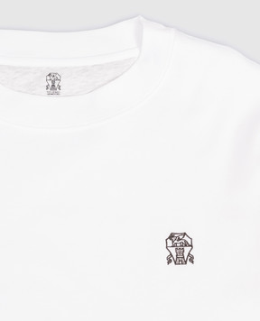 Brunello Cucinelli Біла футболка з вишивкою емблеми B0B13T704C
