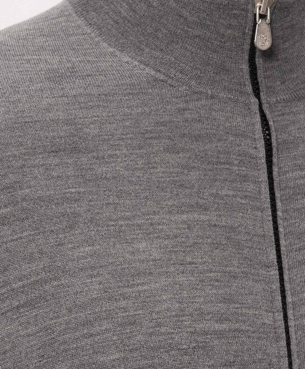 Brunello Cucinelli Кардиган серого цвета из шерсти и кашемира M2400106 изображение 5