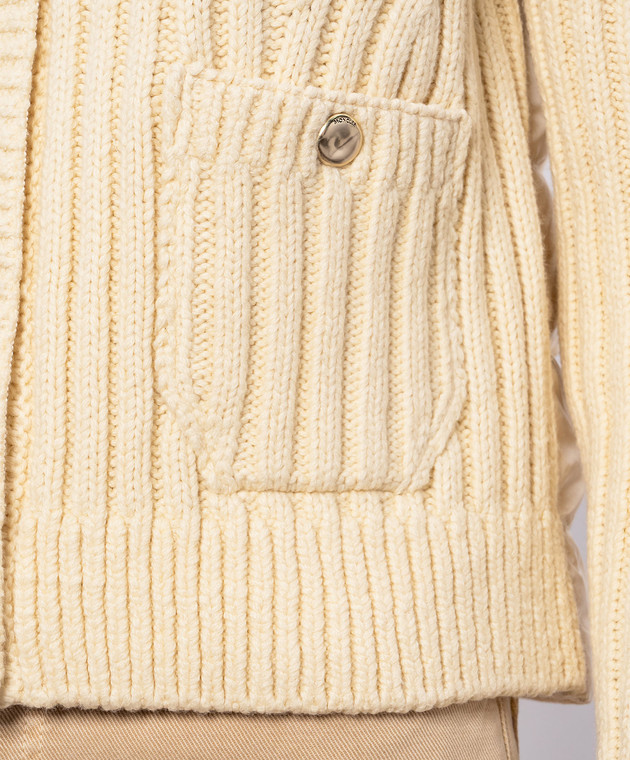 Moncler Бежевая комбинированная куртка L20939B00015N0107 изображение 5