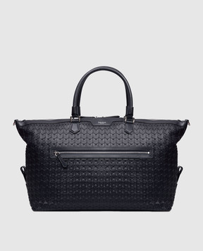 Serapian Синяя кожаная дорожная сумка с плетением SRMOSMTR707545Y021