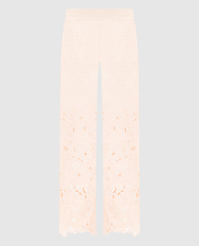 Ermanno Scervino Life Розовые ажурные брюки с вышивкой D484P603QYD