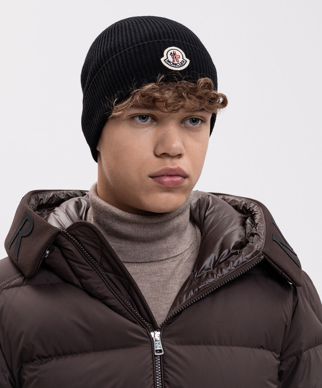 Moncler Черная шапка из шерсти L20913B70500A9342 изображение 2