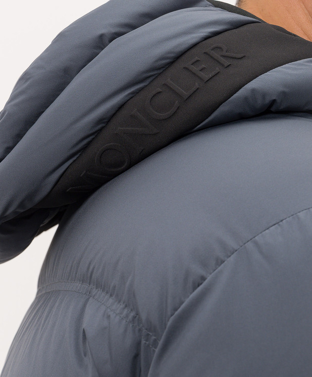 Moncler Синій пуховик Poitevin L20911A00242597YD зображення 5