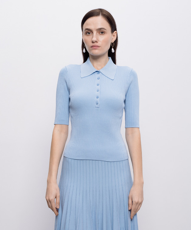 Simkhai Голубое поло Secily в рубчик 2262019K изображение 3