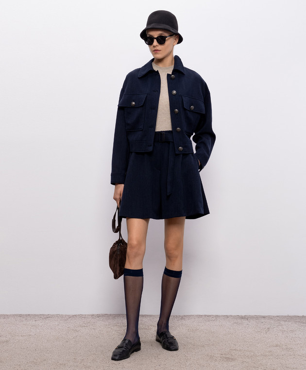 Brunello Cucinelli Бежевый топ с кашемиром в рубчик M9A822200P изображение 2