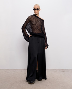 Ann Demeulemeester Черный ажурный свитер Christabel Bias Cut из мохера и шелка B0014335KN069