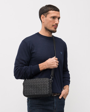 Bottega Veneta Чорна шкіряна сумка Intrecciato 755923V5WN4